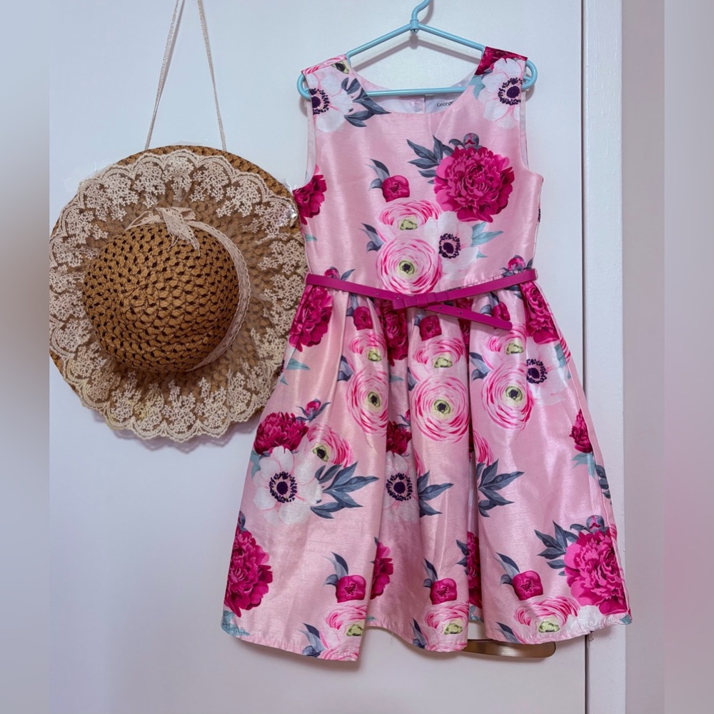George Pink Floral Kids Dress EUC 7T